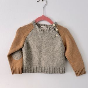 18M Boys Cashmere elbow patch sweater